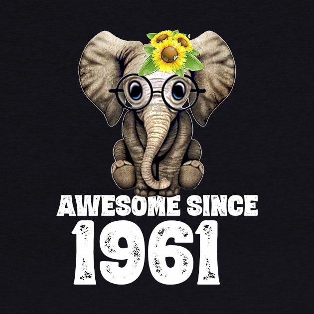 Awesome since 1961 59 Years Old Bday Gift 59th Birthday by DoorTees